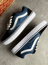 Кеды Vans Old Skool Navy White живое фото 1