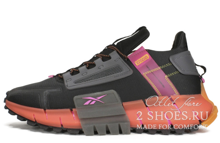 Кроссовки Reebok Zig Kinetica Edge Black High Vis Orange FU8182 черные